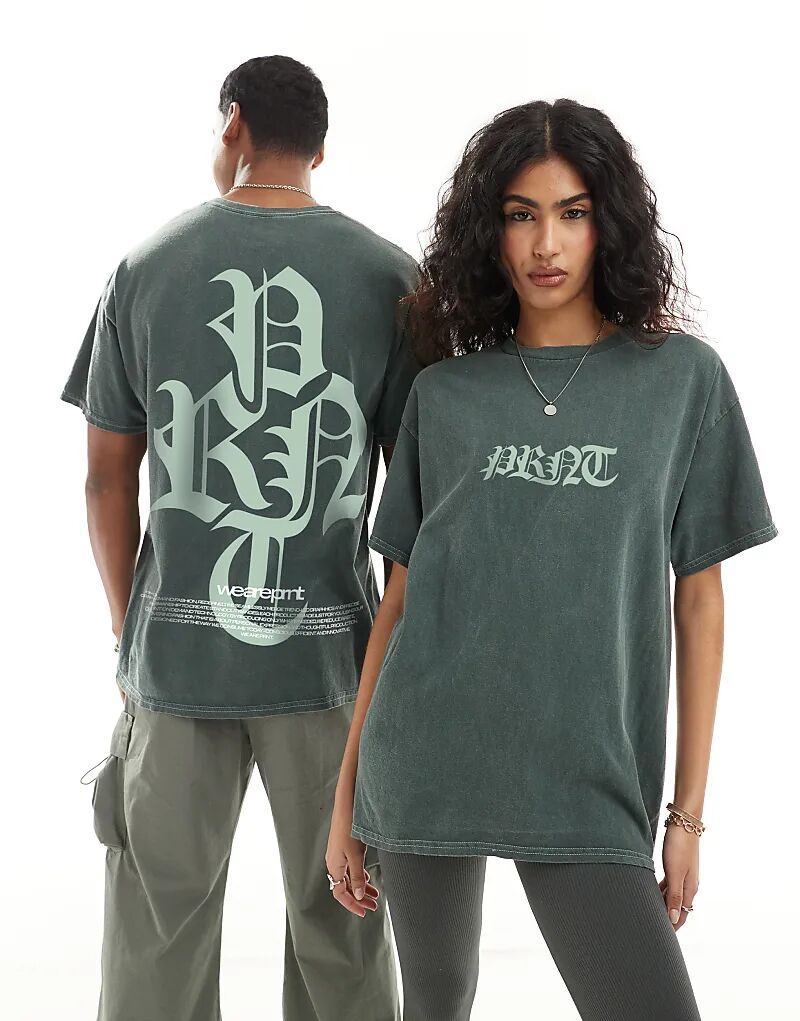 Футболка с принтом PRNT зеленого цвета спереди и сзади, стираная, с зеленым напылением
Футболка с принтом PRNT зеленого цвета спереди и сзади, стираная, с зеленым напылением