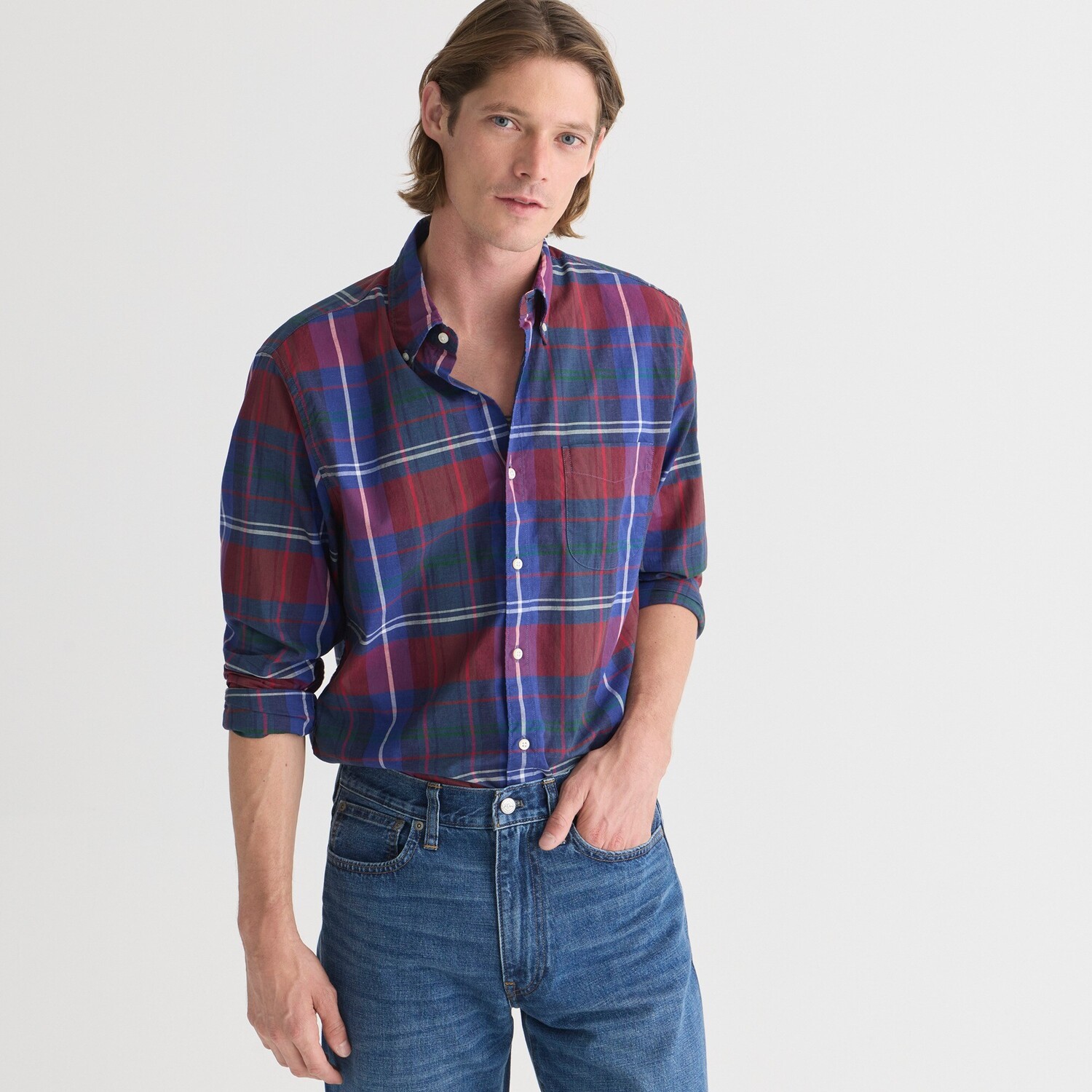 Рубашка из тонкого хлопкового поплина с секретной стиркой J.Crew, красный
Рубашка из тонкого хлопкового поплина с секретной стиркой J.Crew, красный