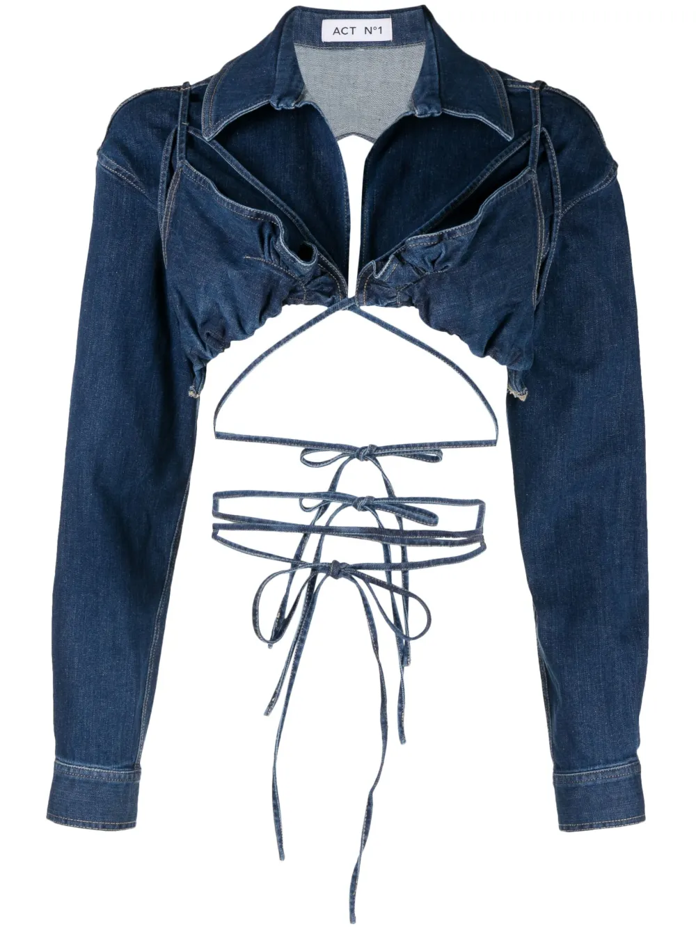 Укороченная блузка из денима ACT Nº1, синий 
Укороченная блузка из денима ACT Nº1, синий