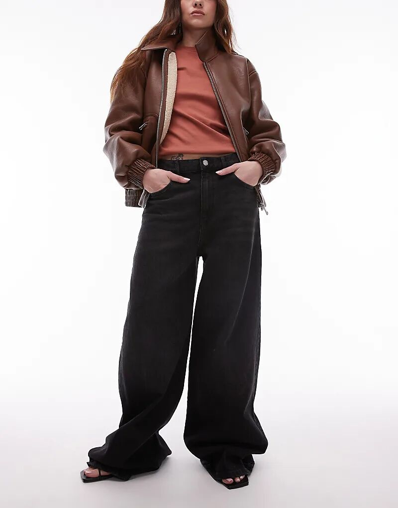 Длинные широкие джинсы черного цвета Mango
Длинные широкие джинсы черного цвета Mango