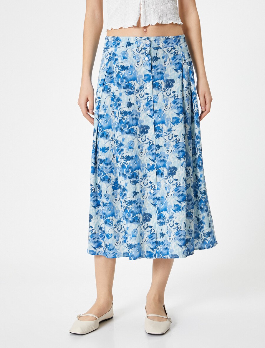 Юбка Koton, темно-синий/светло-синий 
Юбка Koton, темно-синий/светло-синий