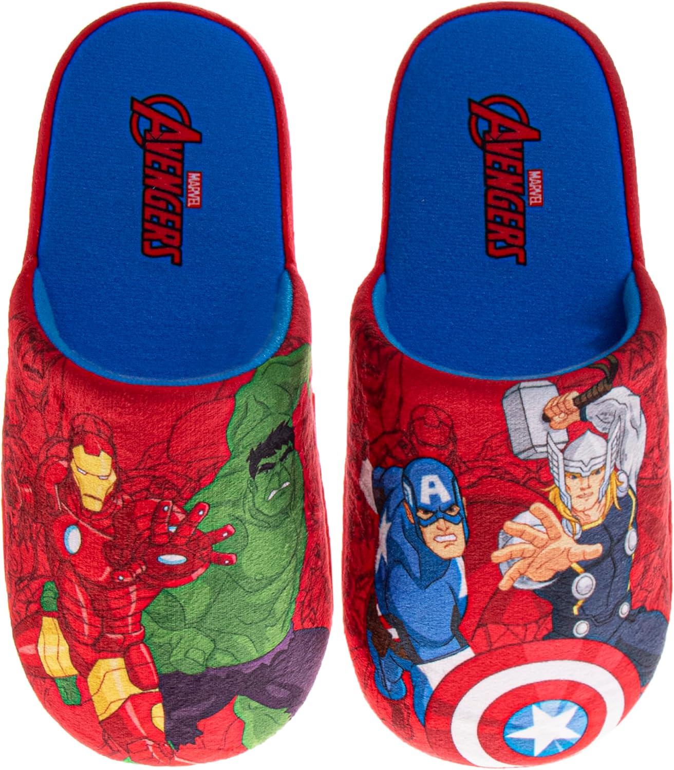 Тапочки Josmo Marvel Avengers для мальчиков, домашние теплые мягкие детские тапочки с Капитаном Америкой, Халком, Тором, Железным человеком, размеры 11-13 для маленьких детей, 1-5 для больших детей, 7-14 для взрослых, красный/синий
Тапочки Josmo Marvel Avengers для мальчиков, домашние теплые мягкие детские тапочки с Капитаном Америкой, Халком, Тором, Железным человеком, размеры 11-13 для маленьких детей, 1-5 для больших детей, 7-14 для взрослых, красный/синий