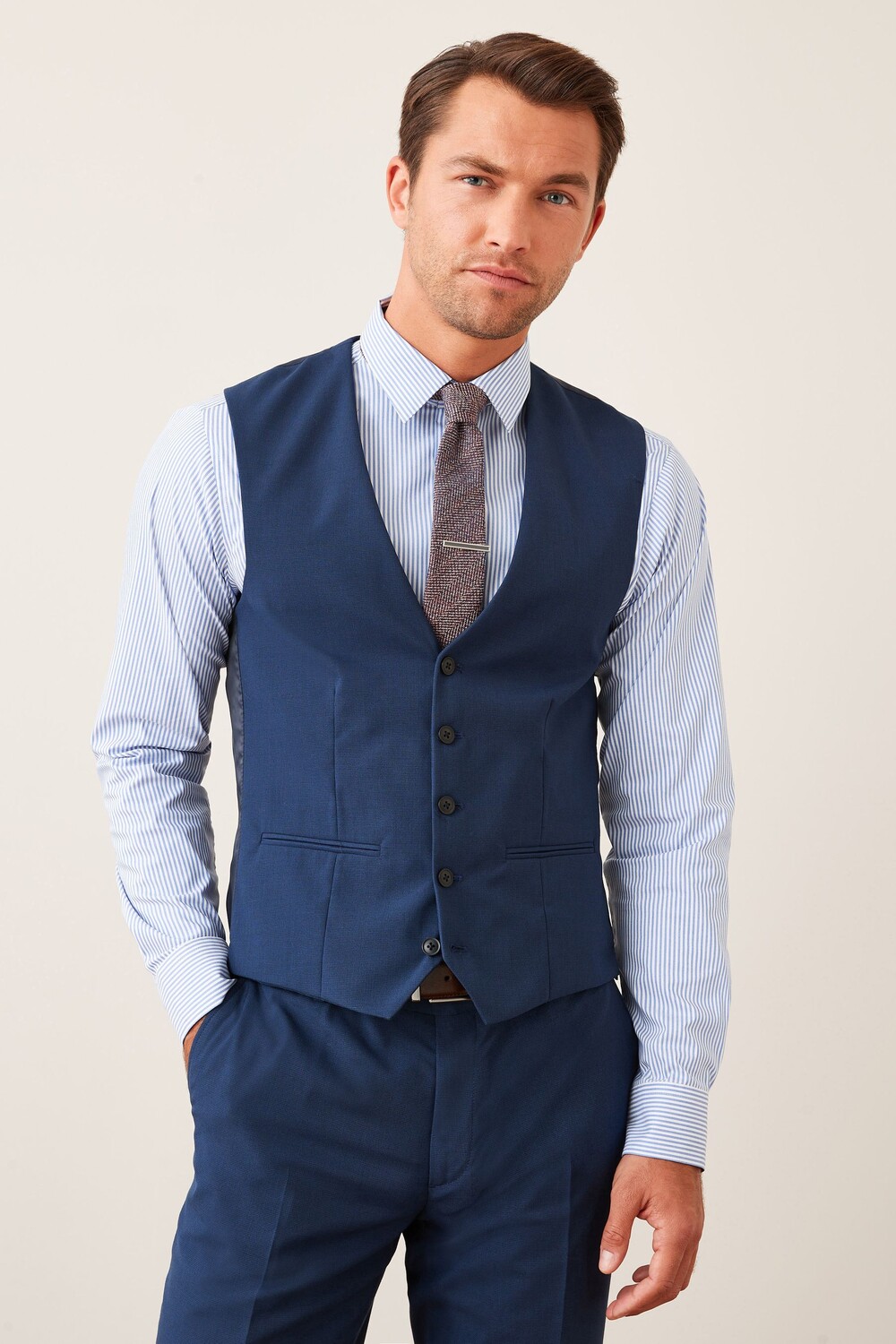 Фактурный костюмный жилет из смесовой шерсти Next, синий
Фактурный костюмный жилет из смесовой шерсти Next, синий