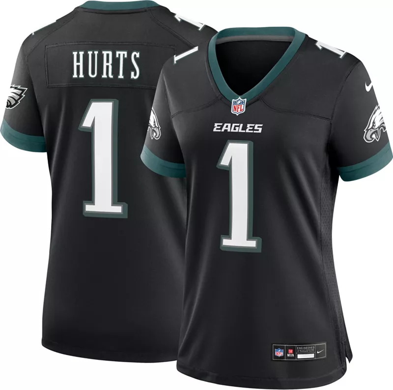 Женская альтернативная черная игровая майка Nike Philadelphia Eagles Jalen Hurts #1
Женская альтернативная черная игровая майка Nike Philadelphia Eagles Jalen Hurts #1