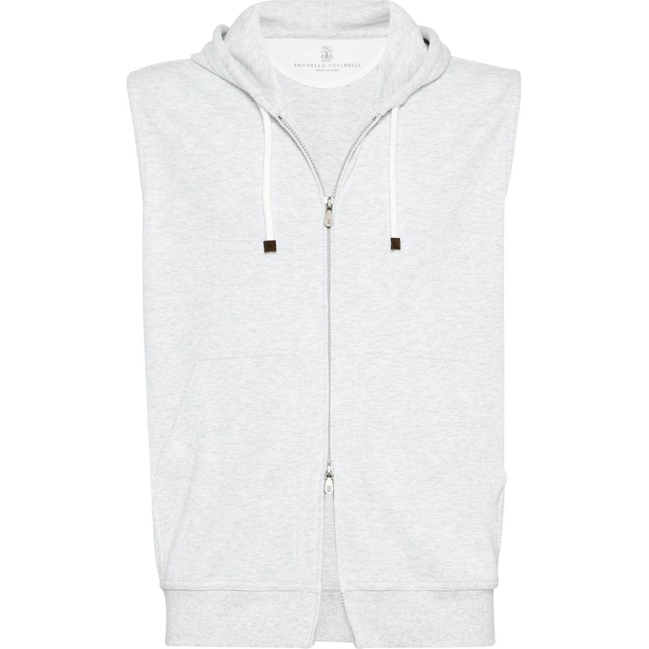 Brunello Cucinelli Застёгивающаяся худи-жилетка, Gray 
Brunello Cucinelli Застёгивающаяся худи-жилетка, Gray