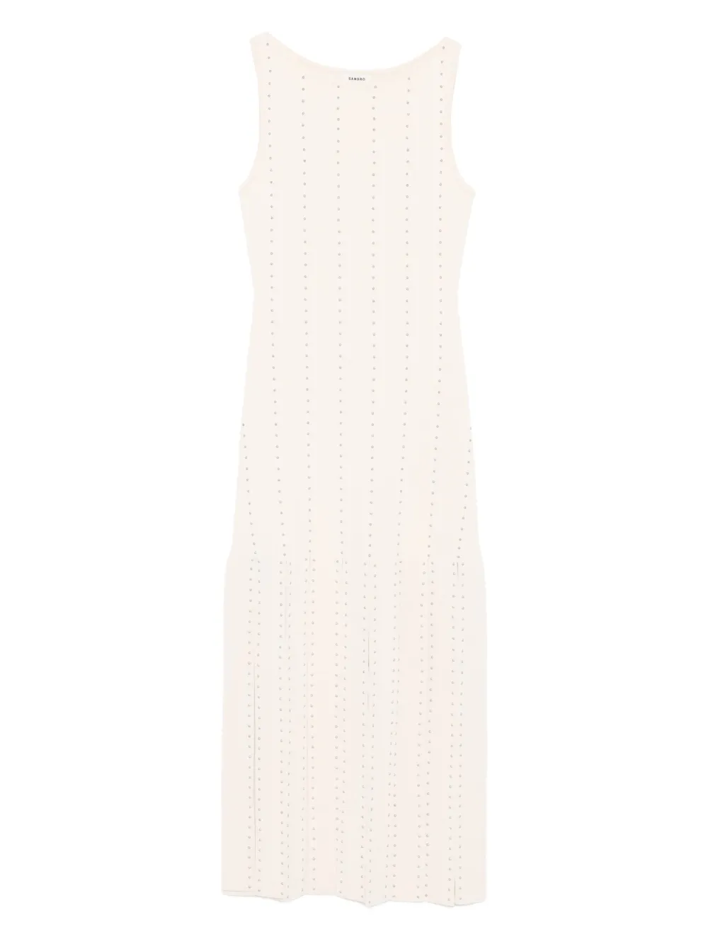 Трикотажное платье миди с заклепками SANDRO, нейтральный 
Трикотажное платье миди с заклепками SANDRO, нейтральный