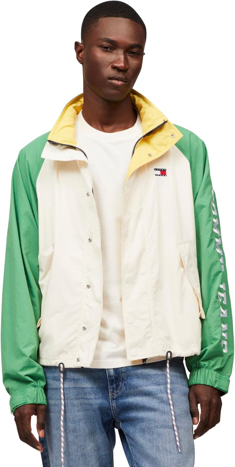 Мужская легкая водонепроницаемая ветровка с капюшоном Tommy Jeans в цветных блоках Tommy Hilfiger, Ancient White / Coastal Green
Мужская легкая водонепроницаемая ветровка с капюшоном Tommy Jeans в цветных блоках Tommy Hilfiger, Ancient White / Coastal Green