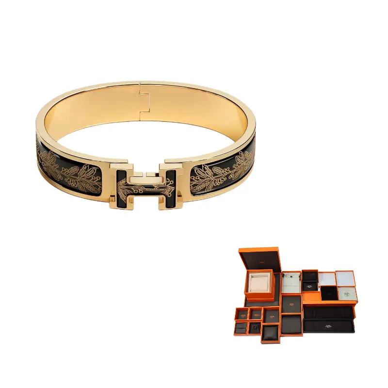 HERMES Браслет Clic H Enamel для женщин, черный/белый
HERMES Браслет Clic H Enamel для женщин, черный/белый