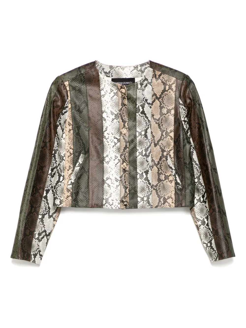 Укороченная куртка с тиснением под кожу змеи Cynthia Rowley, зеленый
Укороченная куртка с тиснением под кожу змеи Cynthia Rowley, зеленый