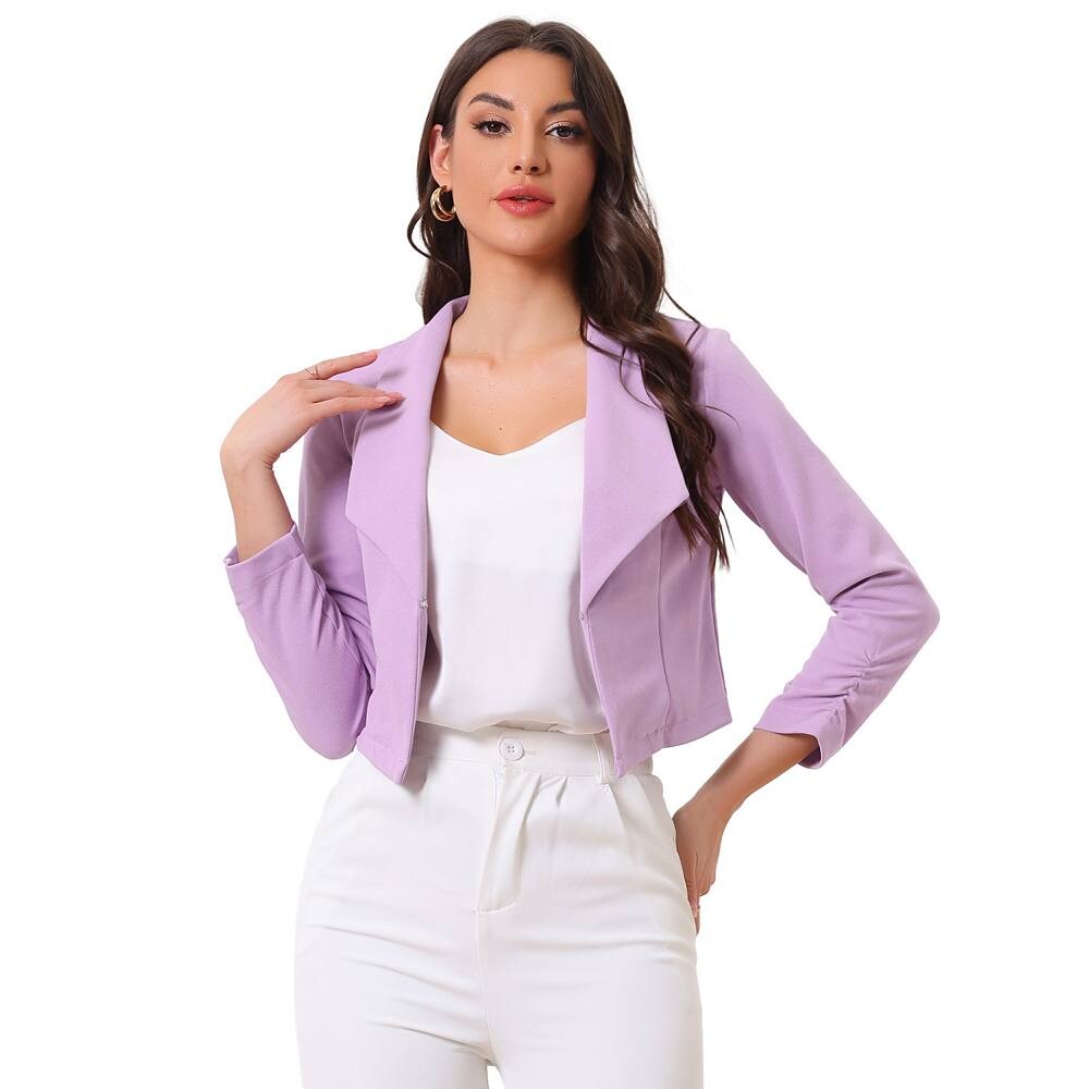 Женский укороченный пиджак с длинными рукавами и зубчатыми лацканами ALLEGRA K, цвет Light Purple
Женский укороченный пиджак с длинными рукавами и зубчатыми лацканами ALLEGRA K, цвет Light Purple