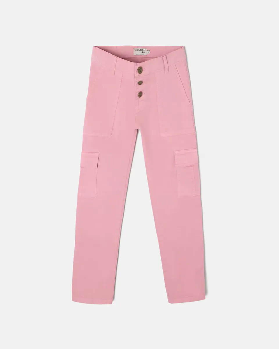 Джинсовые детские карго-брюки с пуговицами Silbon, розовый
Джинсовые детские карго-брюки с пуговицами Silbon, розовый
