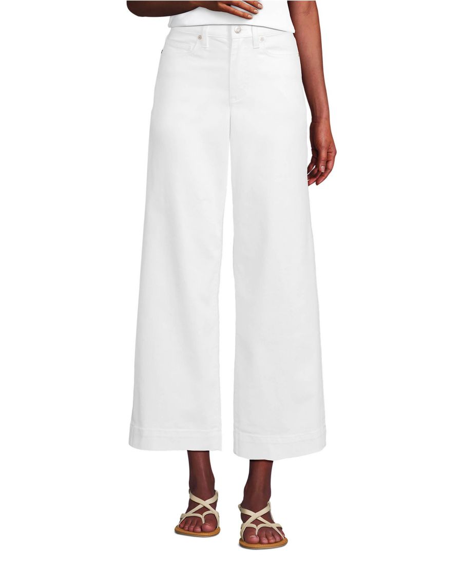 Женские джинсы с высокой посадкой, широкими штанинами, укороченные Lands' End, White
Женские джинсы с высокой посадкой, широкими штанинами, укороченные Lands' End, White