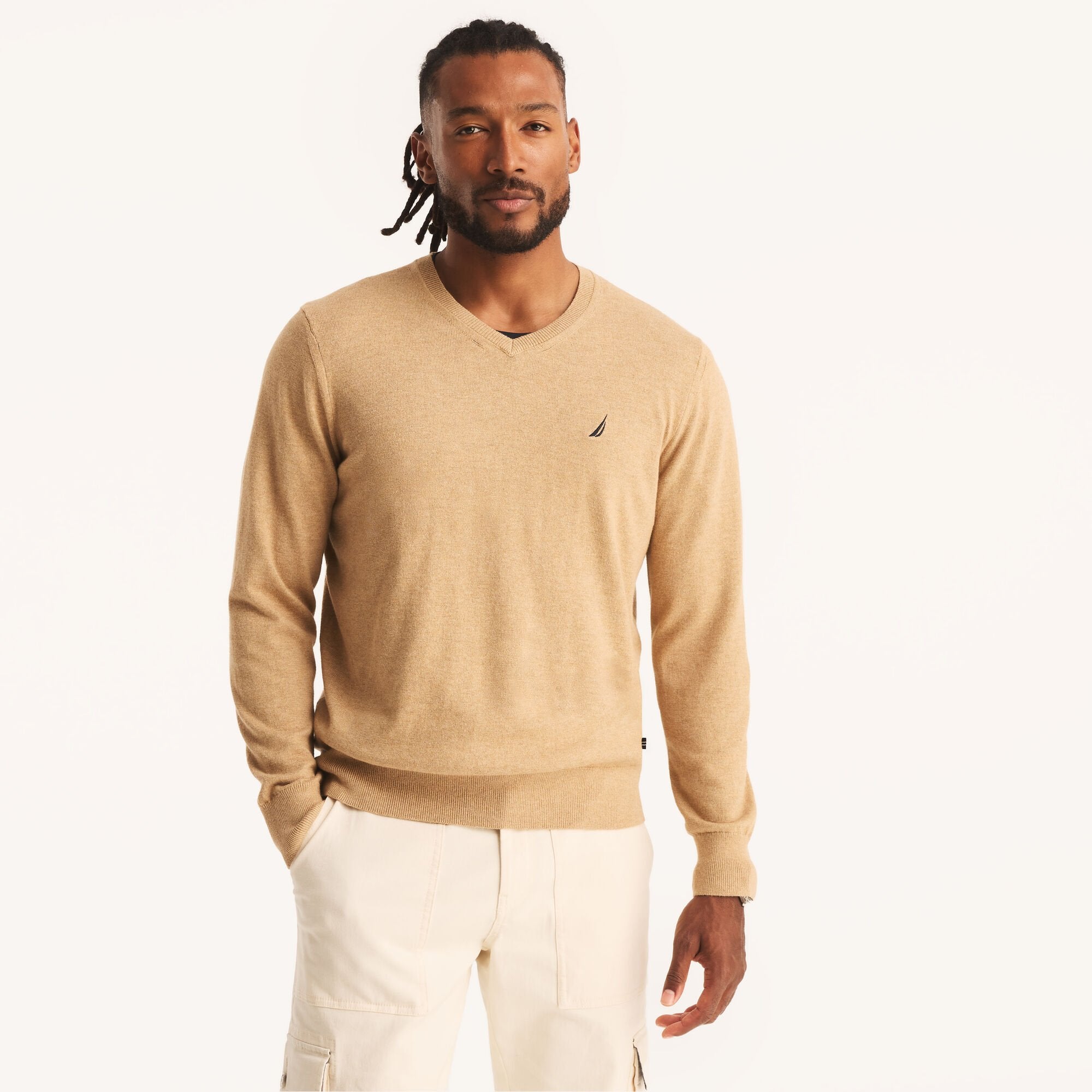Nautica Mens Navtech палубный свитер с V-образным вырезом, цвет coastal camel heather bro
Nautica Mens Navtech палубный свитер с V-образным вырезом, цвет coastal camel heather bro