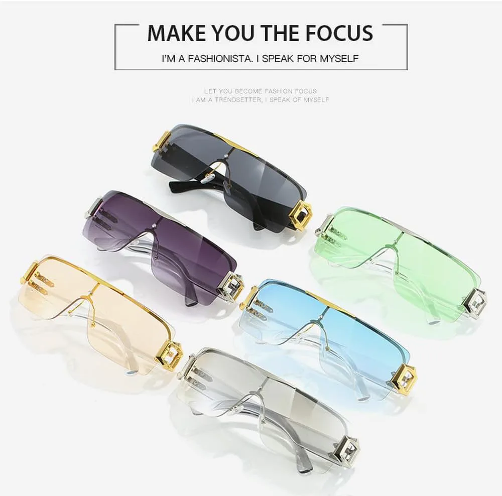 Модные солнцезащитные очки без оправы класса люкс для женщин и мужчин, с золотыми шарнирами и линзами, модные очки с защитой от УФ-излучения UV400 TYUVIVO, C5
Модные солнцезащитные очки без оправы класса люкс для женщин и мужчин, с золотыми шарнирами и линзами, модные очки с защитой от УФ-излучения UV400 TYUVIVO, C5