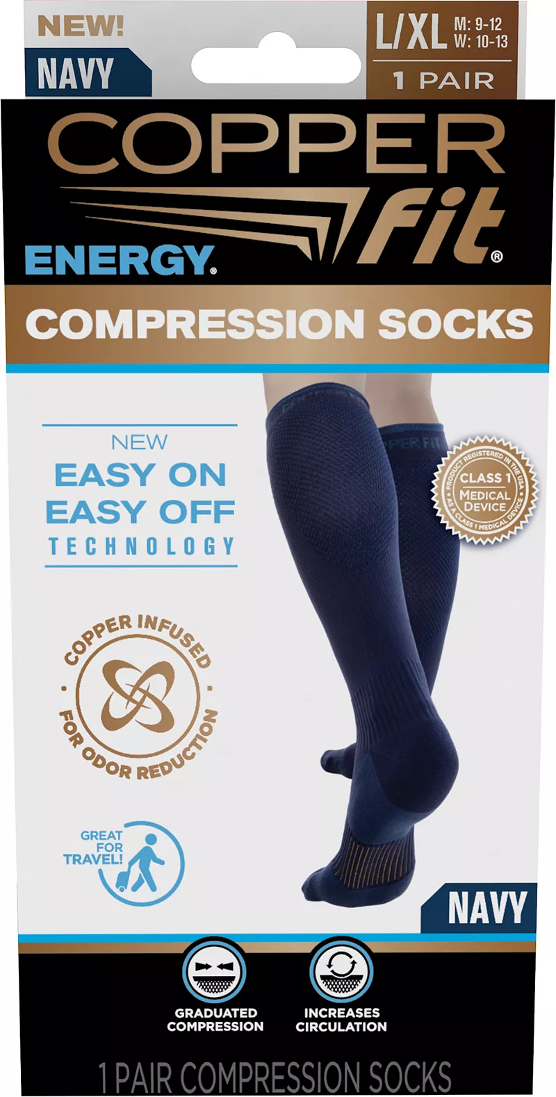 Компрессионные носки Copper Fit 2.0 Energy, синий
Компрессионные носки Copper Fit 2.0 Energy, синий