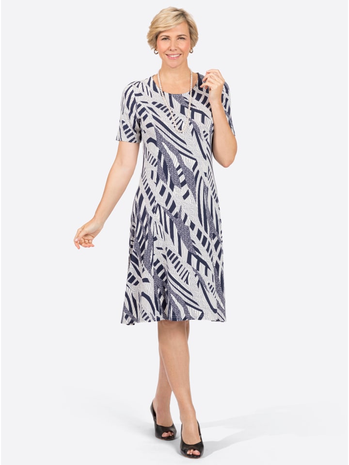 Платье из джерси с принтом темно-синего и экрю WITT WEIDEN
Платье из джерси с принтом темно-синего и экрю WITT WEIDEN