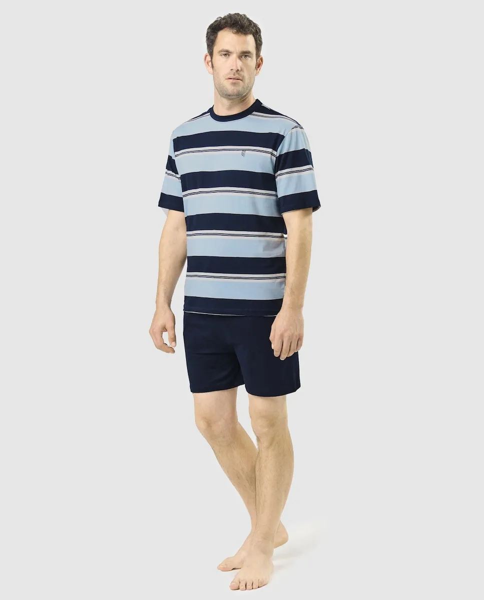 Мужская короткая трикотажная пижама темно-синего цвета El Búho Nocturno, голубой
Мужская короткая трикотажная пижама темно-синего цвета El Búho Nocturno, голубой