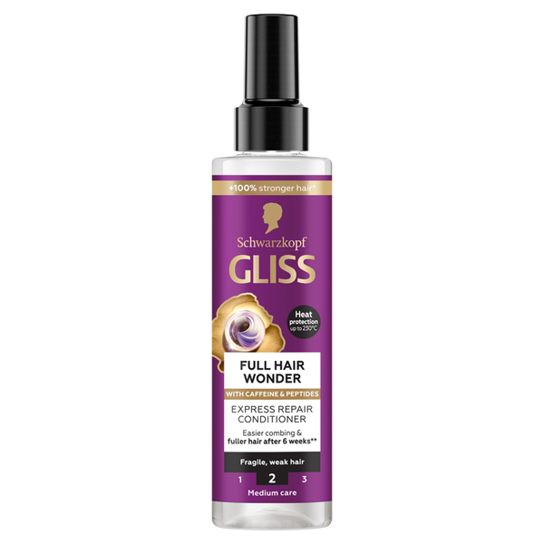 Экспресс-кондиционер с кофеином и пептидами для волос, 200 мл Gliss Full hair wonder
Экспресс-кондиционер с кофеином и пептидами для волос, 200 мл Gliss Full hair wonder