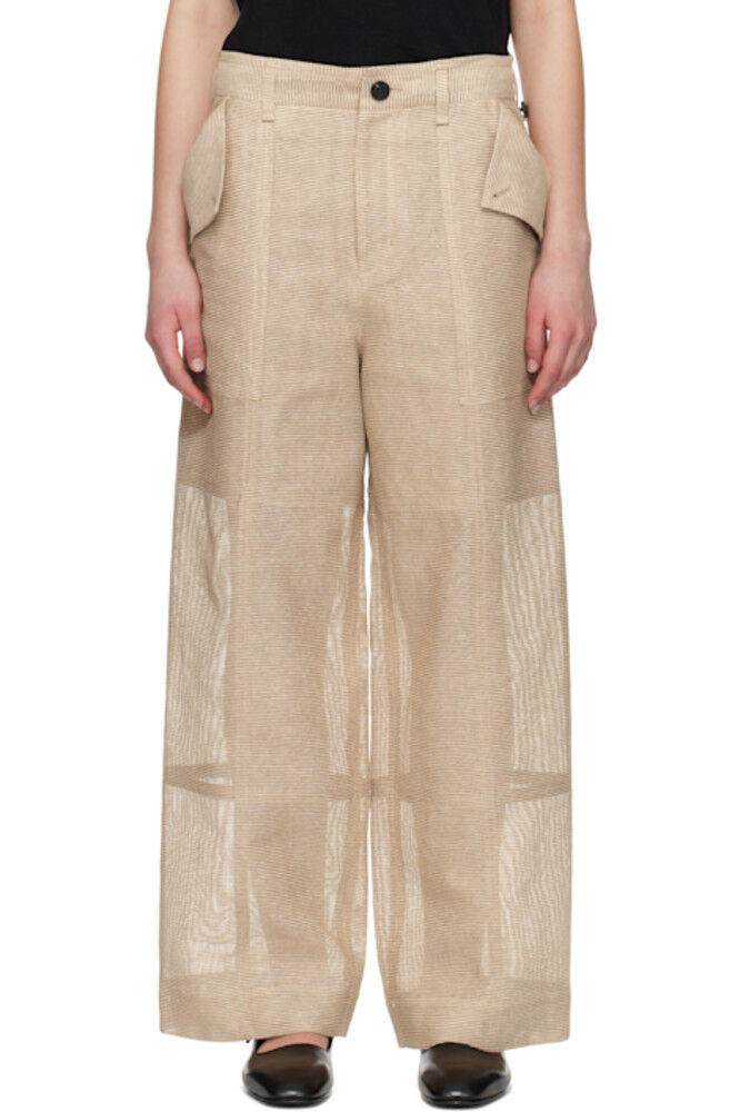 Брюки бежевого цвета из папируса ISSEY MIYAKE
Брюки бежевого цвета из папируса ISSEY MIYAKE