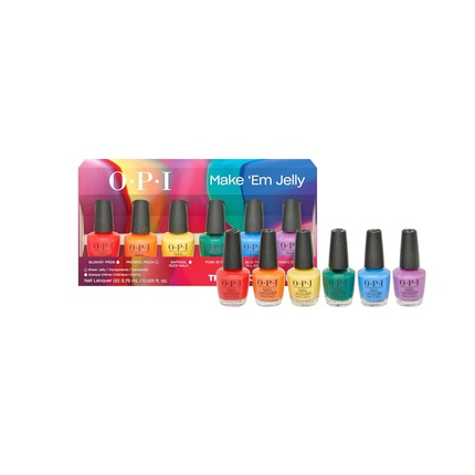 Коллекция лаков для ногтей Make 'Em Jelly Summer '25 - упаковка из 6 штук OPI 
Коллекция лаков для ногтей Make 'Em Jelly Summer '25 - упаковка из 6 штук OPI