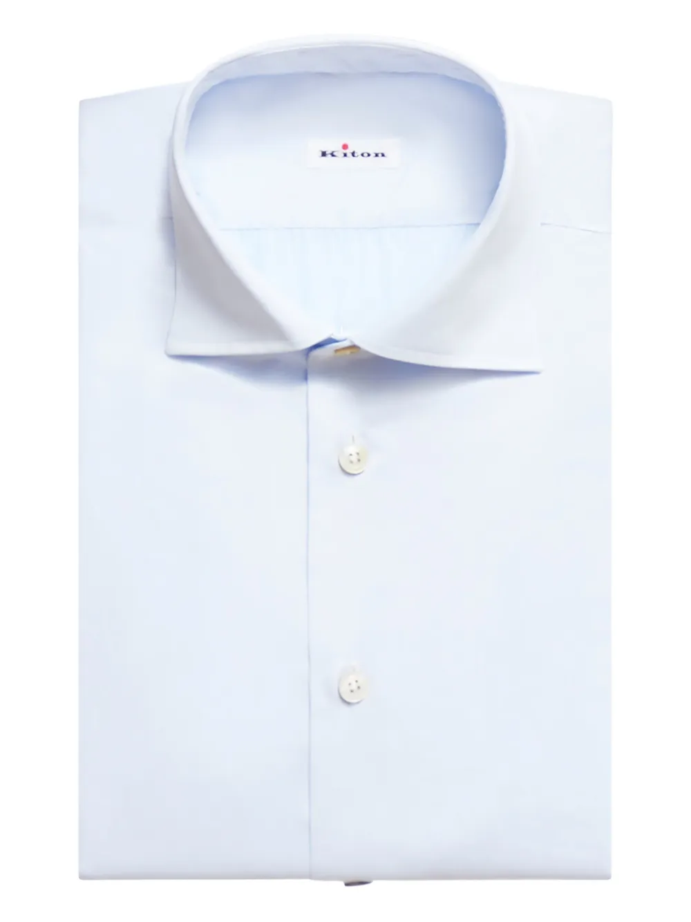 Хлопковая рубашка с застегивающимися манжетами Kiton, белый 
Хлопковая рубашка с застегивающимися манжетами Kiton, белый