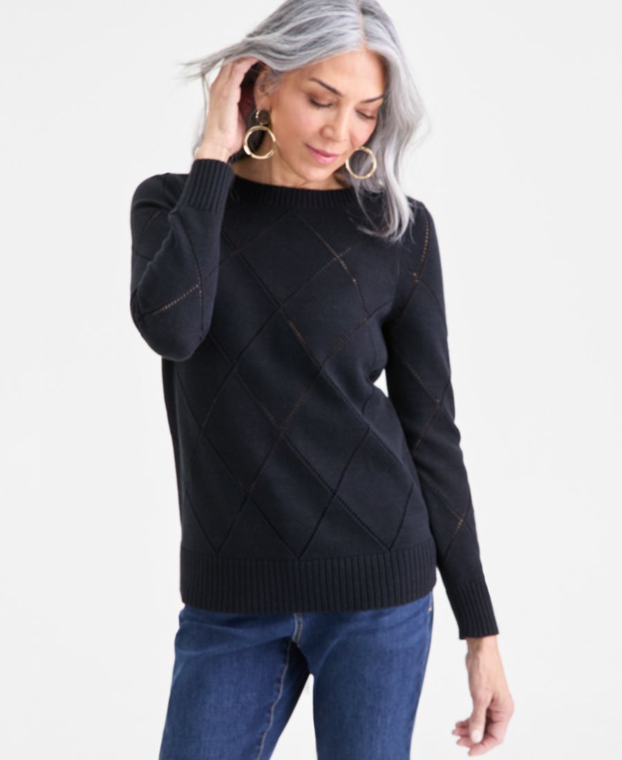 Укороченный ажурный свитер с вырезом-лодочкой, эксклюзивно от Macy's Style & Co, Deep Black
Укороченный ажурный свитер с вырезом-лодочкой, эксклюзивно от Macy's Style & Co, Deep Black