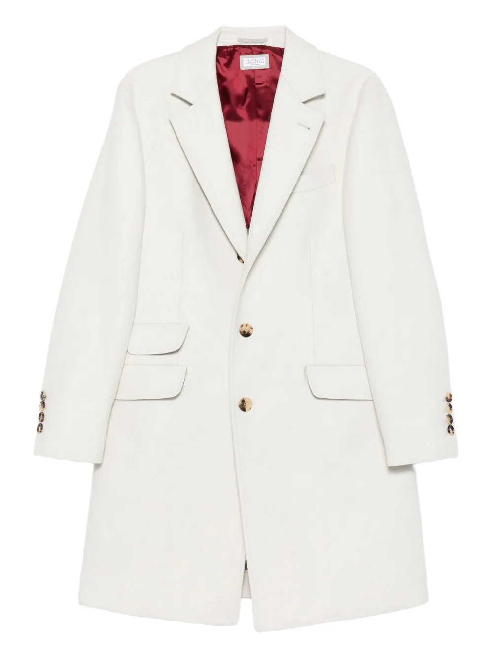 Пальто с золотыми пуговицами и накладными карманами Brunello Cucinelli, белый
Пальто с золотыми пуговицами и накладными карманами Brunello Cucinelli, белый