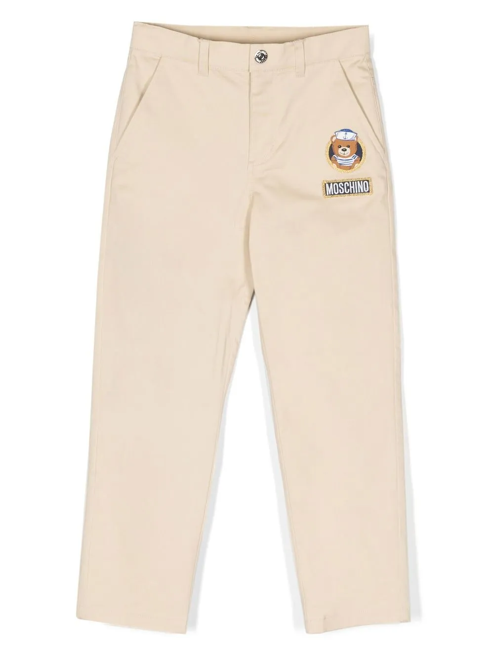 Прямые брюки чинос с нашивкой-логотипом Moschino Kids, нейтральный
Прямые брюки чинос с нашивкой-логотипом Moschino Kids, нейтральный