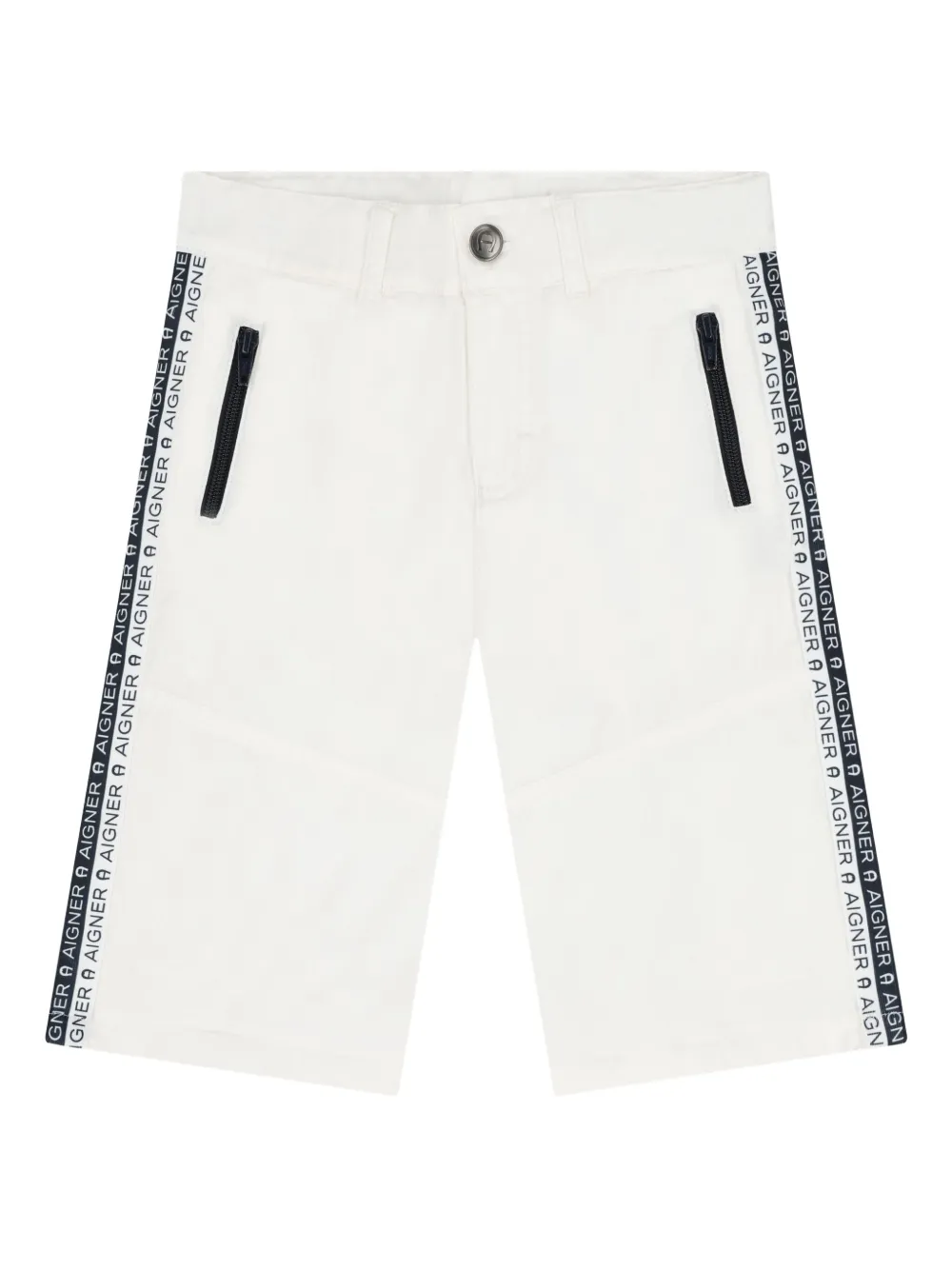 Шорты с карманами на молнии и логотипом на ленте Aigner Kids, белый
Шорты с карманами на молнии и логотипом на ленте Aigner Kids, белый