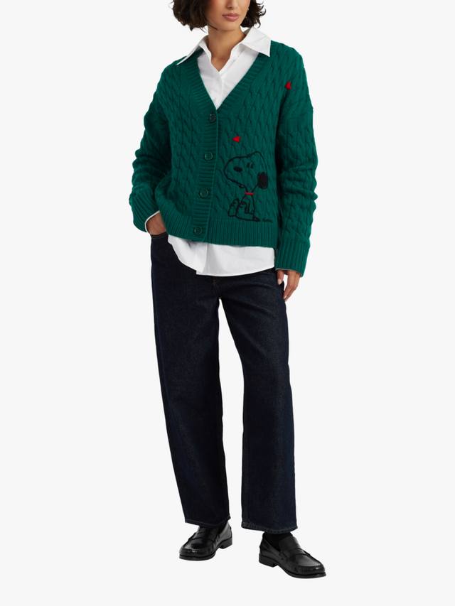 Кардиган Snoopy Hearts из шерсти с рельефным узором Chinti & Parker, Emerald
Кардиган Snoopy Hearts из шерсти с рельефным узором Chinti & Parker, Emerald