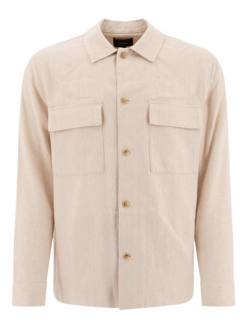 Рубашка из хлопка и льна с узором «елочка» Vince, нейтральный
Рубашка из хлопка и льна с узором «елочка» Vince, нейтральный