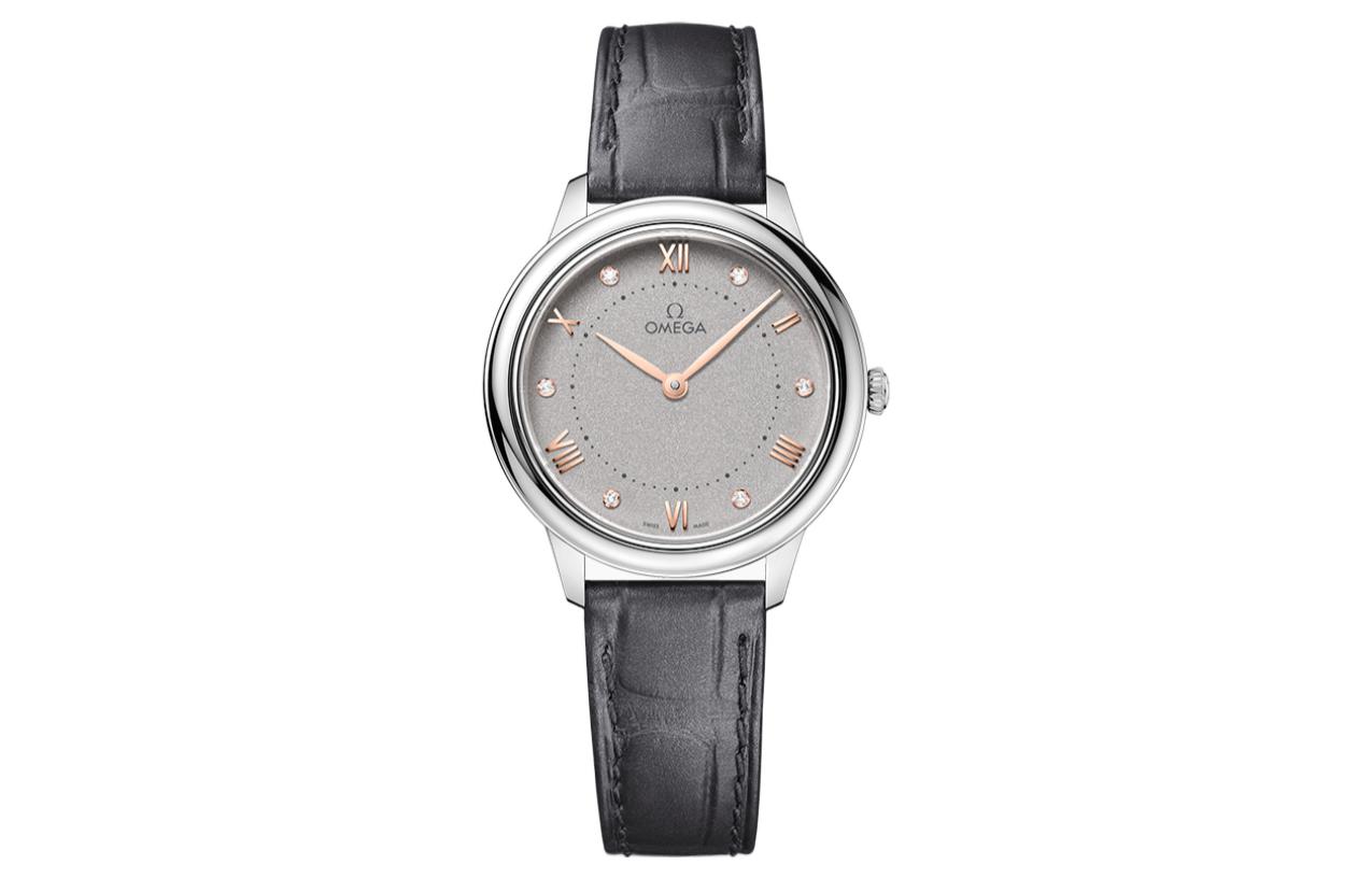 OMEGA Элегантные женские часы Saucer Series с кварцевым механизмом, 30 мм, серый циферблат, корпус из нержавеющей стали, ремешок из крокодиловой кожи
OMEGA Элегантные женские часы Saucer Series с кварцевым механизмом, 30 мм, серый циферблат, корпус из нержавеющей стали, ремешок из крокодиловой кожи