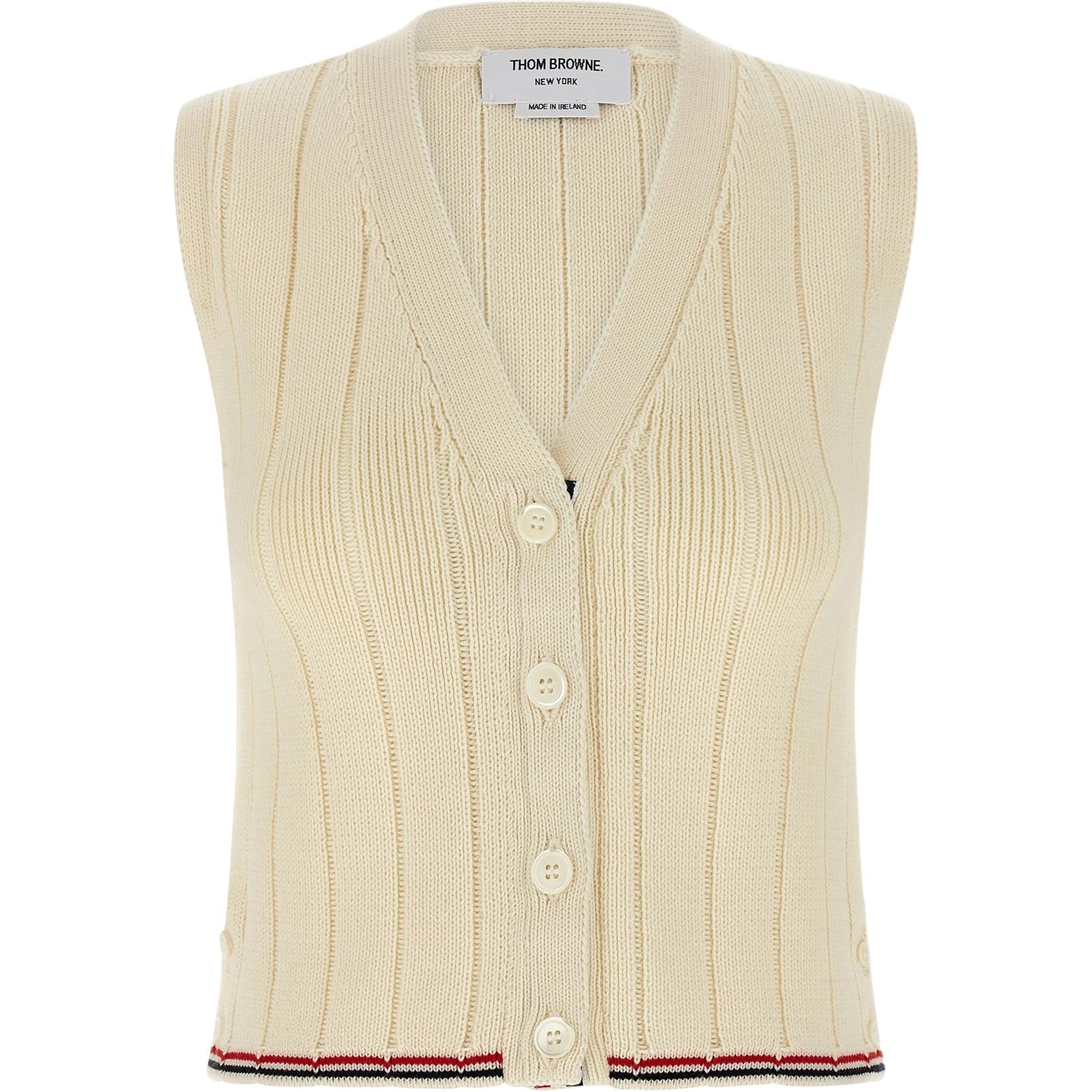 Водолазка с V-образным вырезом и ребристой полосатой отделкой THOM BROWNE, бежевый
Водолазка с V-образным вырезом и ребристой полосатой отделкой THOM BROWNE, бежевый