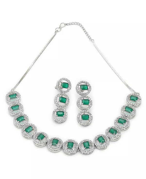 Женское ожерелье и серьги с зелеными кристаллами (комплект из 2 шт.) Sohi, green
Женское ожерелье и серьги с зелеными кристаллами (комплект из 2 шт.) Sohi, green