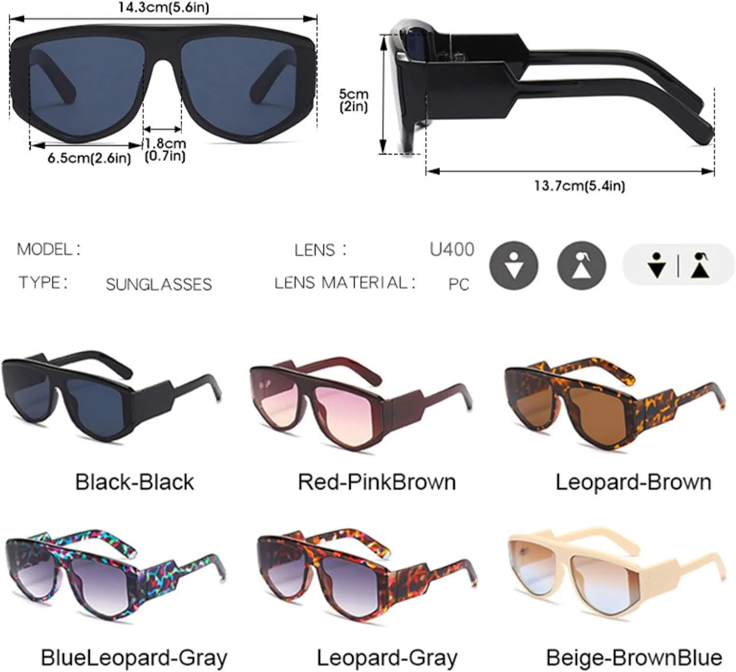 Винтажные большие солнцезащитные очки для женщин, модные, конфетных цветов, стильные, для активного отдыха, защита от УФ-излучения UV400 TVTBBVV, Beige-brownblue
Винтажные большие солнцезащитные очки для женщин, модные, конфетных цветов, стильные, для активного отдыха, защита от УФ-излучения UV400 TVTBBVV, Beige-brownblue