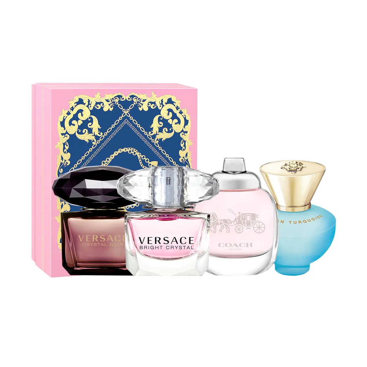 Набор пробников женских ароматов Charm Light, четыре флакона, Eau De Toilette VERSACE
Набор пробников женских ароматов Charm Light, четыре флакона, Eau De Toilette VERSACE