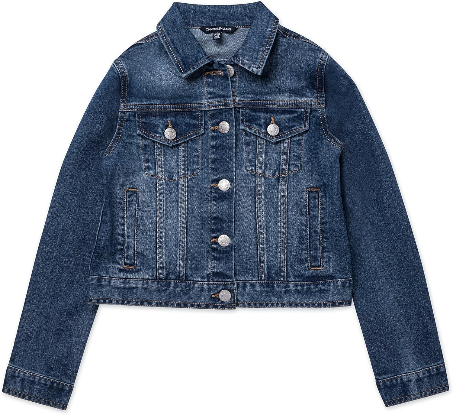 Джинсовая куртка Calvin Klein для девочек, эластичный деним с застежкой на пуговицы, повседневный стиль, Authentic
Джинсовая куртка Calvin Klein для девочек, эластичный деним с застежкой на пуговицы, повседневный стиль, Authentic