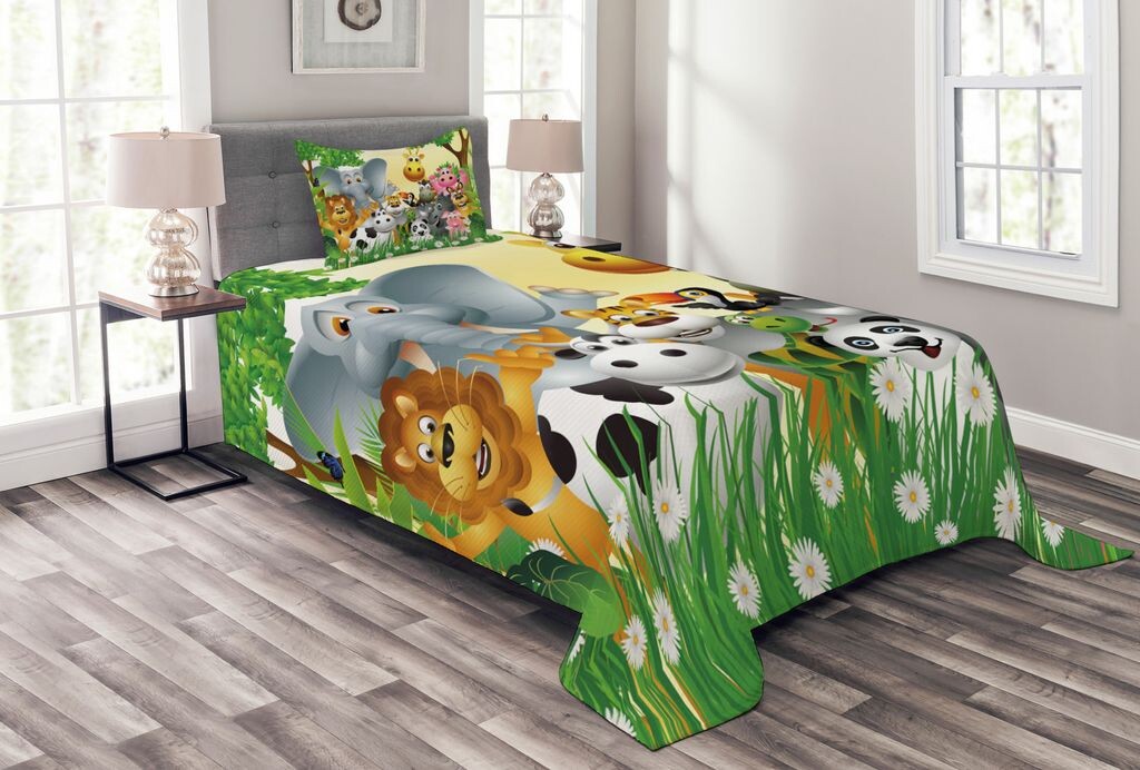 ABAKUHAUS Комплект покрывала Animal, Animals Jungle, комплект с моющимися наволочками, для односпальных кроватей 170 x 220 см, разноцветный
ABAKUHAUS Комплект покрывала Animal, Animals Jungle, комплект с моющимися наволочками, для односпальных кроватей 170 x 220 см, разноцветный