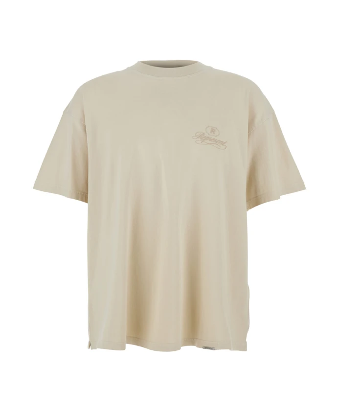 Мужская футболка с круглым вырезом и логотипом, бежевая, из хлопка. Represent, бежевый
Мужская футболка с круглым вырезом и логотипом, бежевая, из хлопка. Represent, бежевый