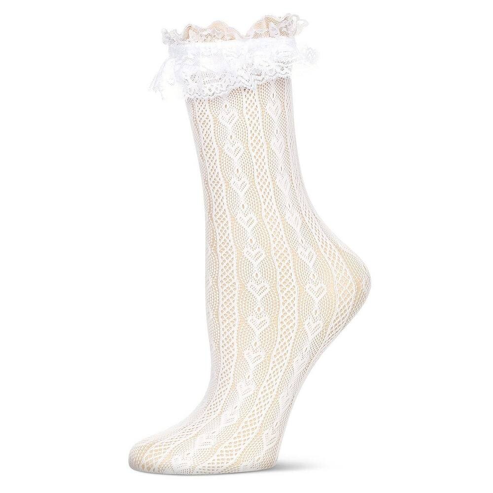 Женские носки с кружевом и сердечками MeMoi, белый
Женские носки с кружевом и сердечками MeMoi, белый