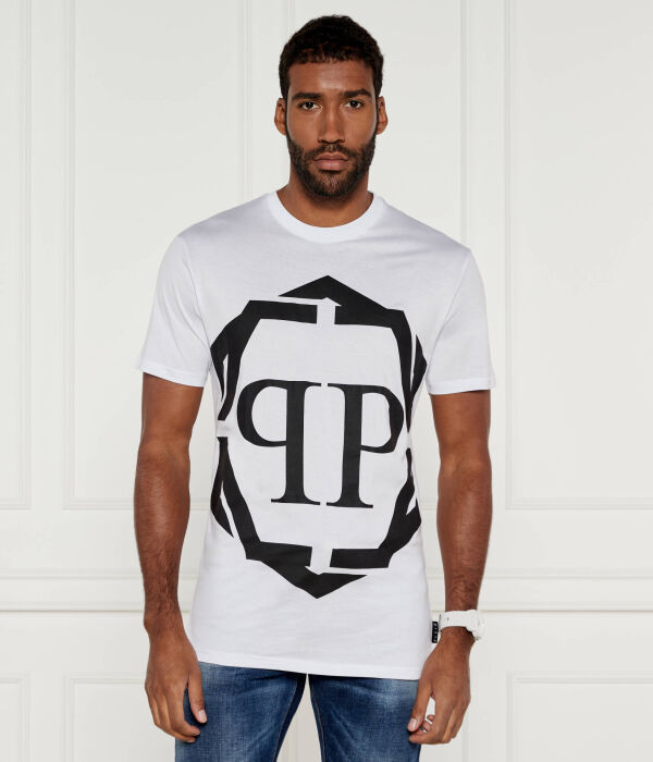 Футболка шестиугольник Regular fit Philipp Plein, белый 
Футболка шестиугольник Regular fit Philipp Plein, белый