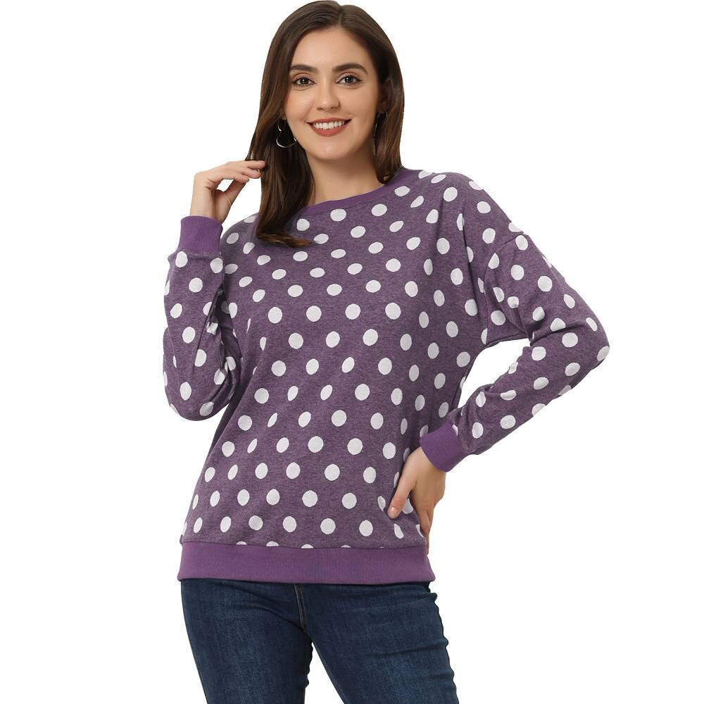 Женская вязаная толстовка в горошек с круглым вырезом, заниженными плечами и длинными рукавами ALLEGRA K, цвет Dark Purple
Женская вязаная толстовка в горошек с круглым вырезом, заниженными плечами и длинными рукавами ALLEGRA K, цвет Dark Purple