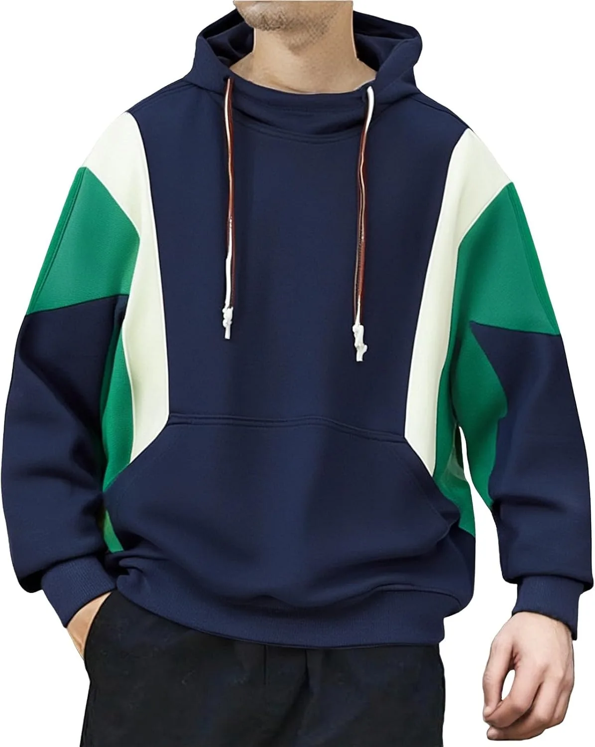 Мужской худи с цветными блоками, с капюшоном и карманом, Plus Size
Мужской худи с цветными блоками, с капюшоном и карманом, Plus Size