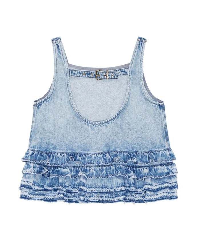 Джинсовый топ с оборками Ganni, синий
Джинсовый топ с оборками Ganni, синий