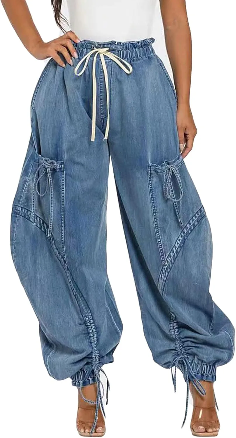 Famnbro женские джинсы-карго с завязками и широкими штанинами
Famnbro женские джинсы-карго с завязками и широкими штанинами