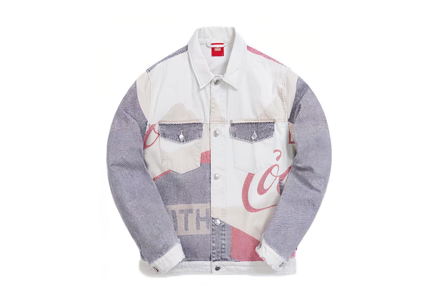X Coca Cola Mountains Джинсовая куртка KITH, серый белый patchwork
X Coca Cola Mountains Джинсовая куртка KITH, серый белый patchwork