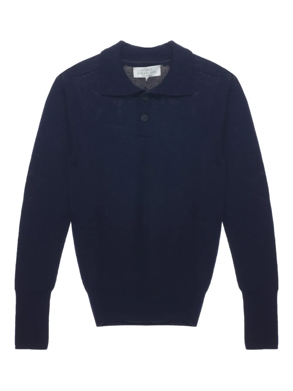 Шерстяная рубашка-поло с воротником-поло Studio Nicholson, синий
Шерстяная рубашка-поло с воротником-поло Studio Nicholson, синий