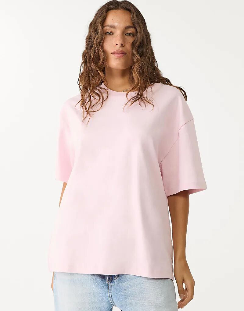 Футболка Stradivarius большого размера с плотным плетением пастельно-розового цвета
Футболка Stradivarius большого размера с плотным плетением пастельно-розового цвета