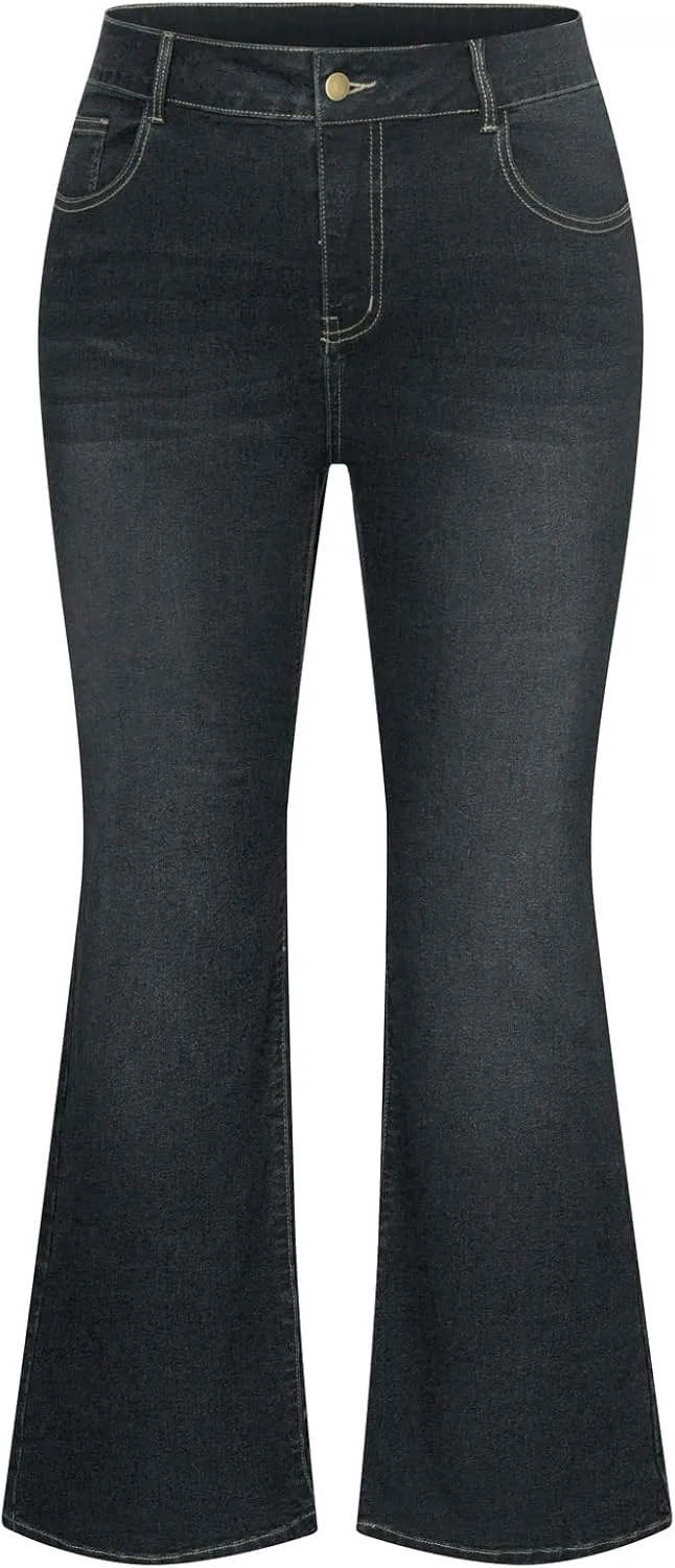 Hanna Nikole Women's Plus Size Wide Flared Jeans High Waisted Stretchy Bell Bottom
Hanna Nikole Women's Plus Size Wide Flared Jeans High Waisted Stretchy Bell Bottom