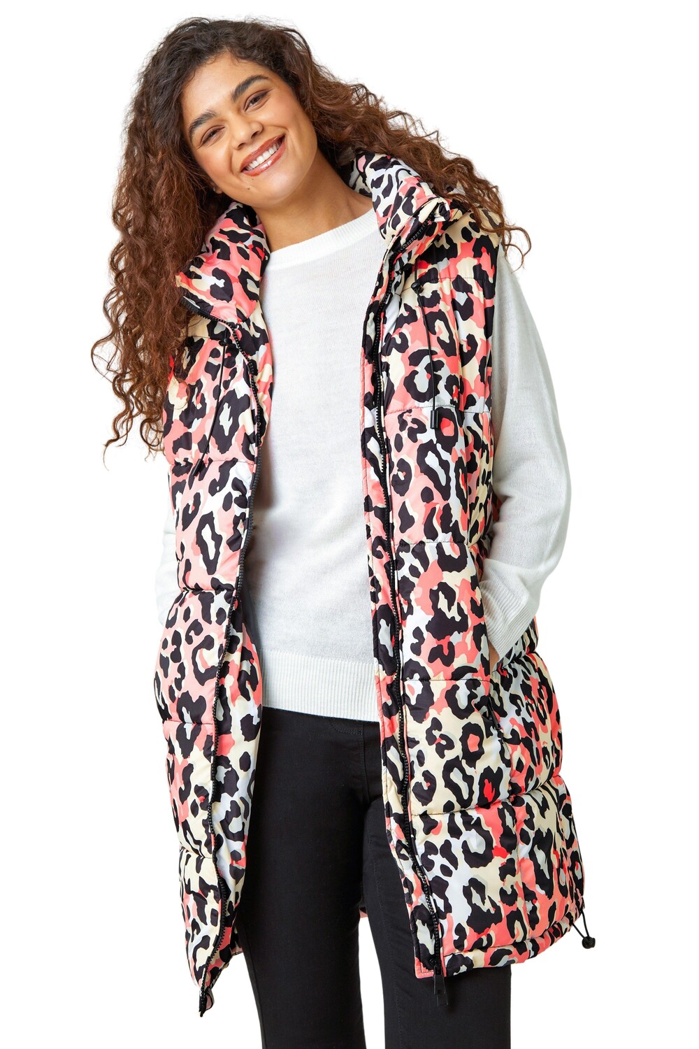 Удлиненный жилет с капюшоном и животным принтом Roman, розовый
Удлиненный жилет с капюшоном и животным принтом Roman, розовый